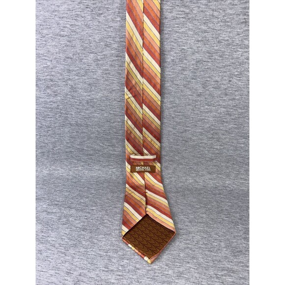 Michael Kors Orange/Gold/Blue Silk Necktie, Great Condition, Used, Bright Colors - Picture 7 of 12